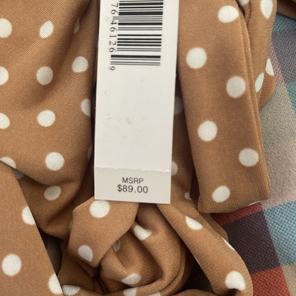 NWT Preston & York “light camel” colored & white polka dot maxi dress. XL - Picture 8 of 9